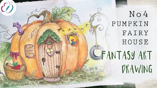 PUMPKIN FAIRY HOUSE painting - Episode 4 | Art Collaboration with @YanaVallie | FANTASY ART SERIES