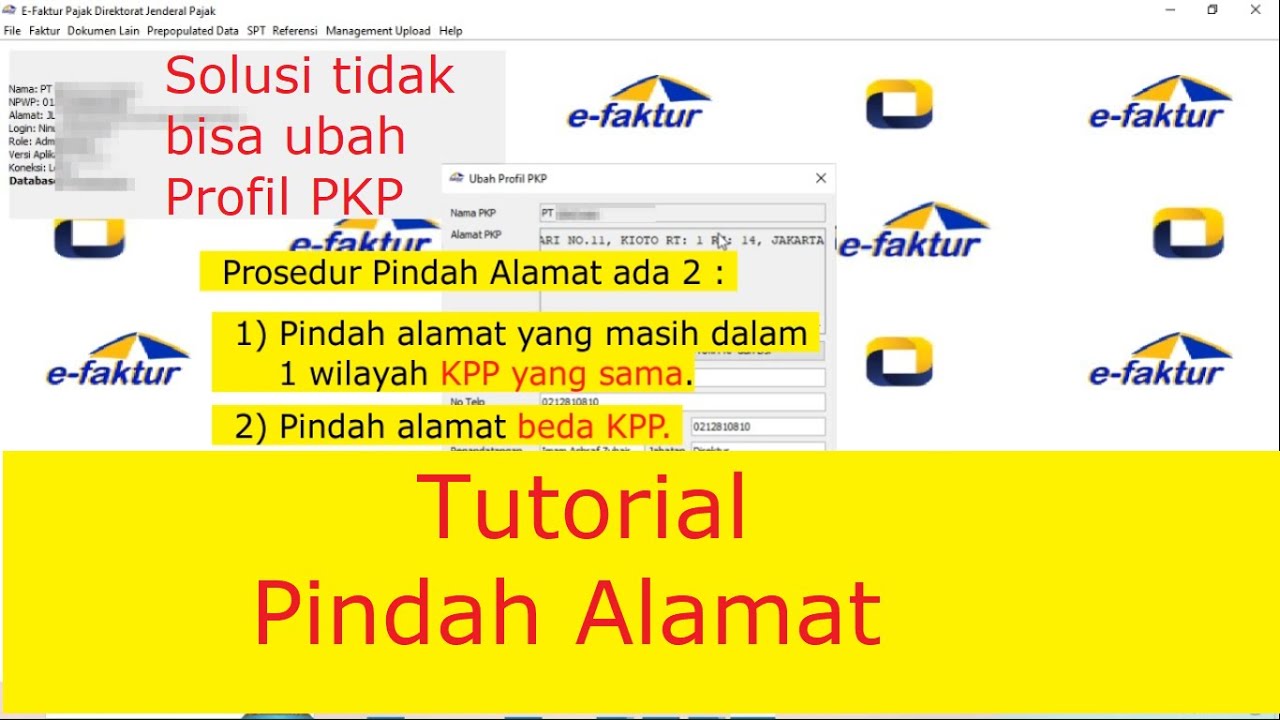 Tutorial Pindah Alamat dan Sinkronisasi Profil PKP di Efaktur YouTube