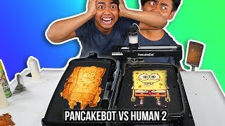 I Tried To Pancake Art Vs A Pancake Art Robot (Round 2)