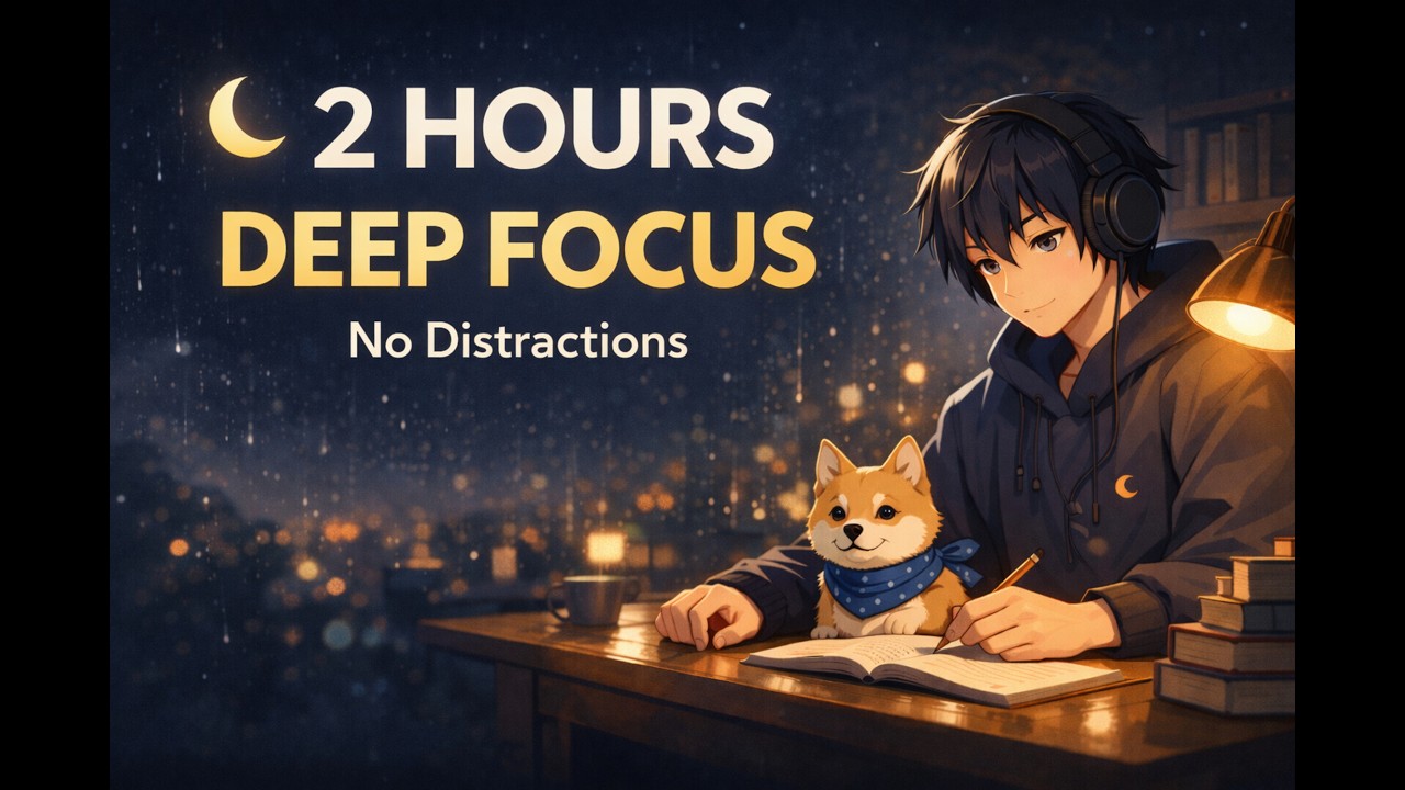 It’s 12:30 AM… Rainy Lofi Study Session 🌧️ 2 Hours Deep Focus