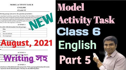 Model Activity Task Class 6 English Part 5 || Class 6 English Model activity task part 5