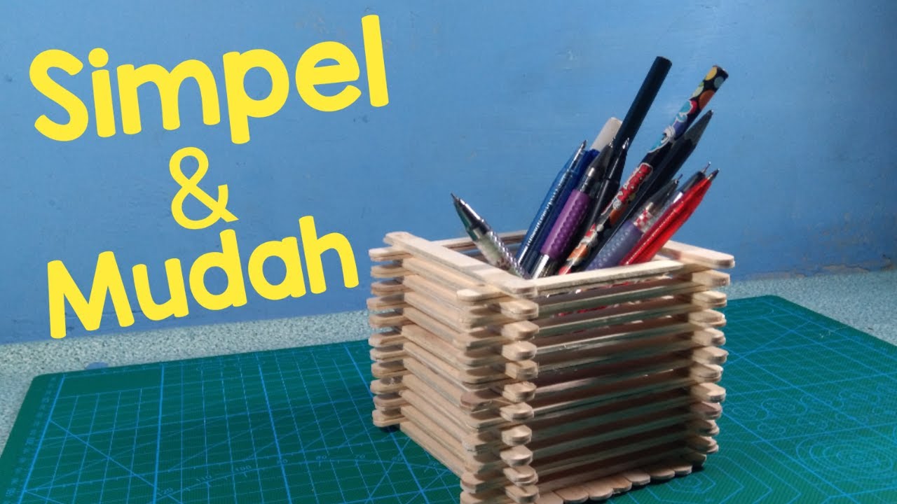 Cara Membuat Kotak Tempat Pensil dari Stik Es Krim YouTube