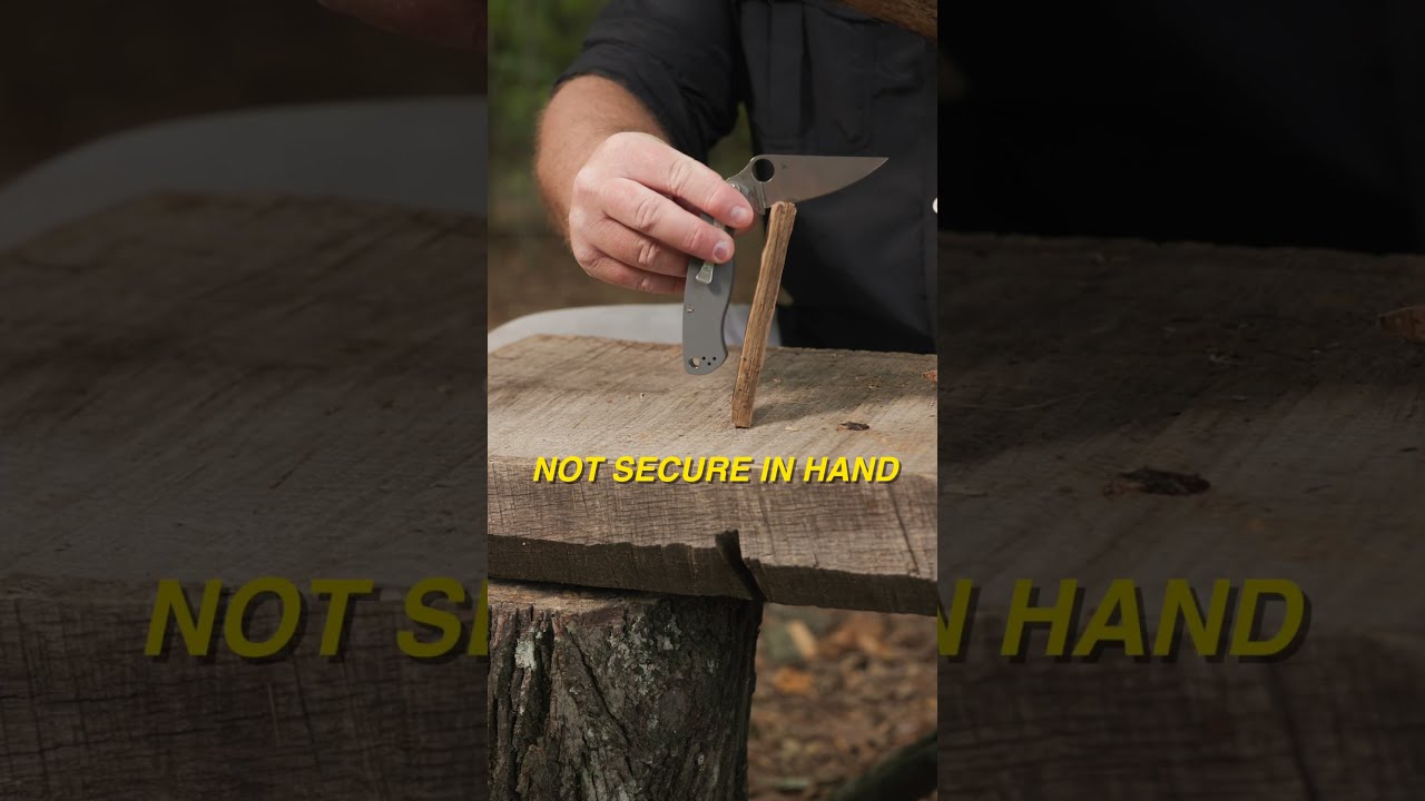 HOW To Split Wood Using A Folding Pocket Knife Survival Bushcraft Camping