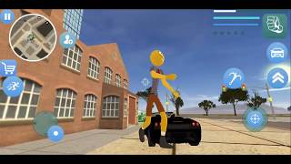 Spongebob Stickman Rope Hero Gangstar Crime Simulator | Android/iOS | Gameplay | HD screenshot 2