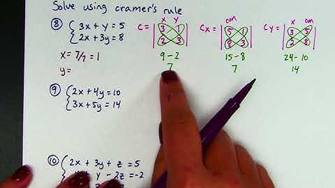 Honors Ch3-7 Part E - Solving 2x2 Systems using Cramer