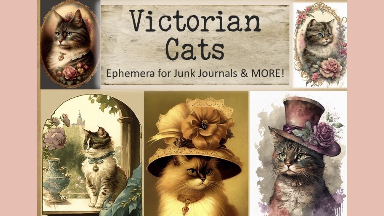 Victorian Cat Ephemera Book  Flip-Through | Junk Journals, Scrapbooks, Paper Crafts