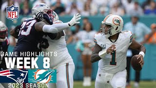 New England Patriots vs. Miami Dolphins | 2023 Week 8 Game Highlights