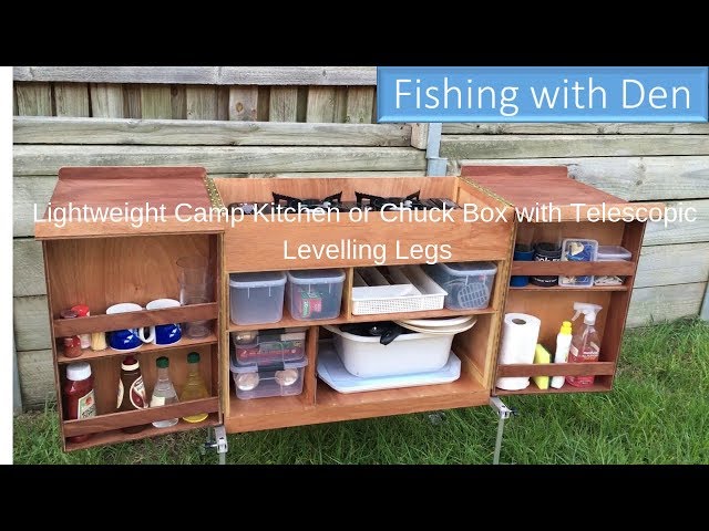 Lightweight Camp Kitchen or Chuck Box with Telescopic Levelling Legs 