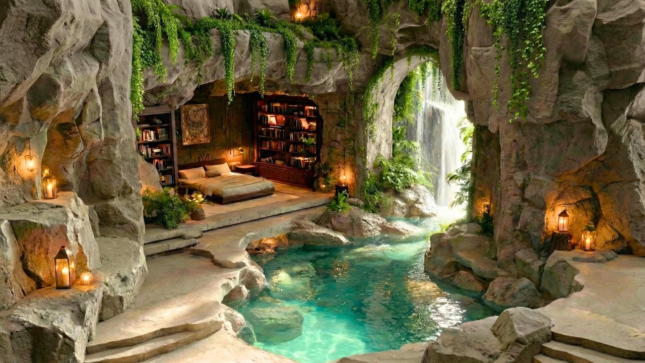 Solitary, a man built a sanctuary inside a cave in waterfall lands