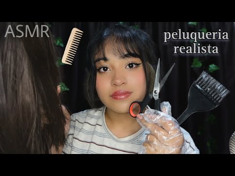 ASMR roleplay tinte y corte de cabello realista 💈✂️