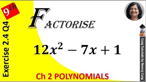 12x2–7x+1 | 12x2-7x+1 factorise | factorize the following 12x2-7x+1 | Prime Factorisation