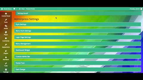 Adminpress - An wordpress admin theme - Sitewide Text Change
