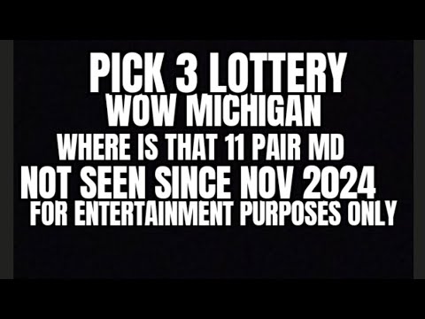 Pick 3 Lottery Michigan Where Is That 11 Pair November 22nd 2025