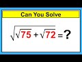 Nice Square Root Math Simplification Problem