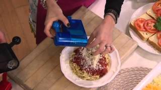 CooksEssentials Ratchet Cheese Grater w/ Extra Fine & Coarse Barrels on QVC