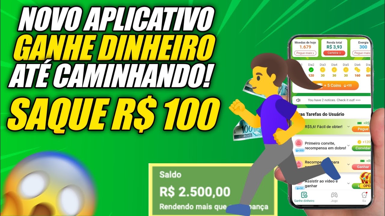 [NOVO😱] APP PAGANDO R$ 100! GANHE DINHEIRO ATÉ CAMINHANDO!!