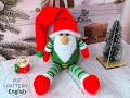 Christmas Gnome with long hat and legs knitting pattern