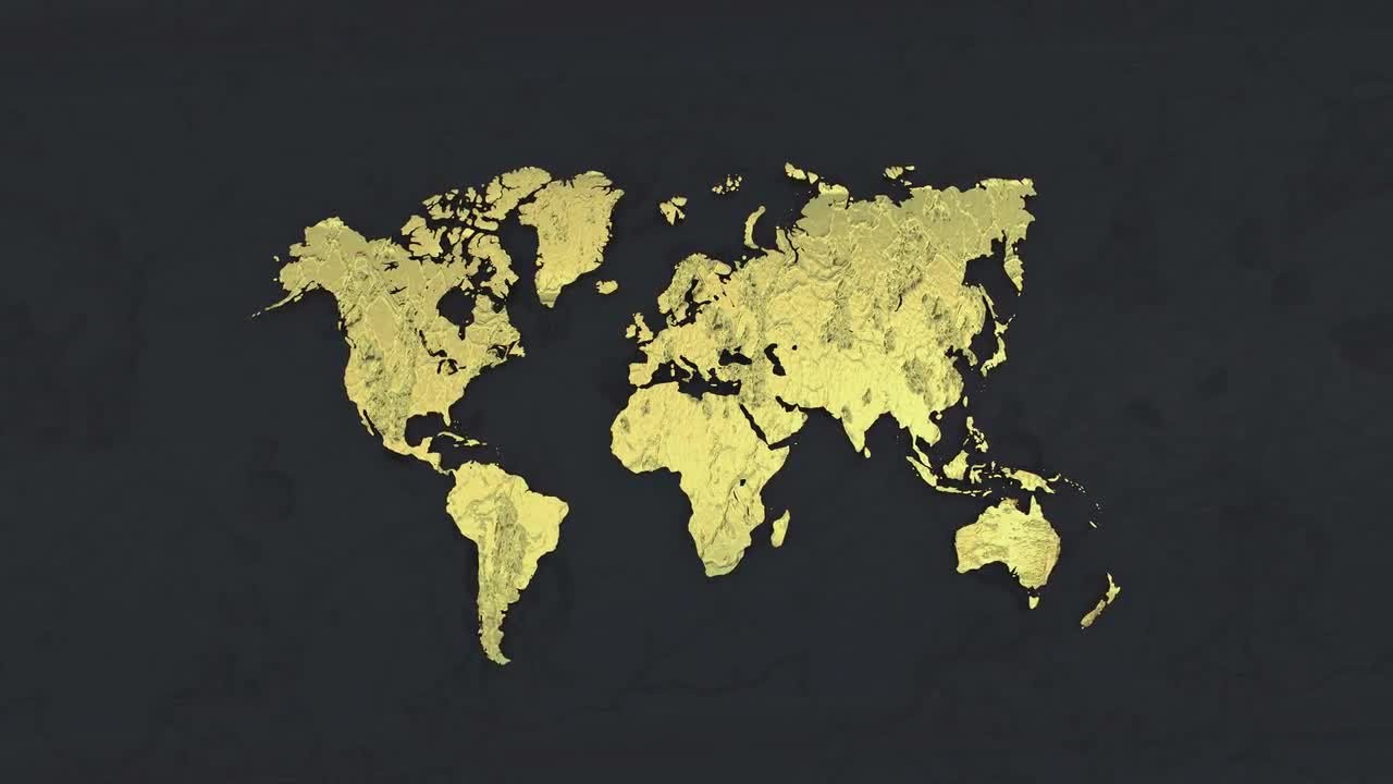 Gold World Map Stock Motion Graphics - YouTube
