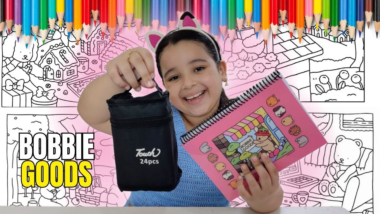 TESTANDO MEU MATERIAL ESCOLAR 2025 * E COLORINDO BOBBIE GOODS | Canal da Marina