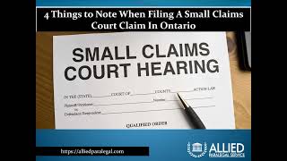 4 Things to Note When Filing A Small Claims Court Claim In Ontario
