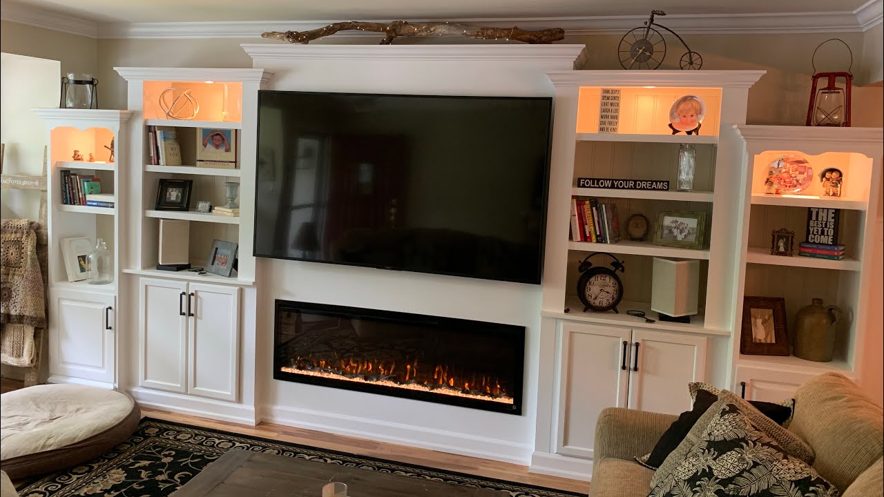 Shelving Recessed Electric Fireplace