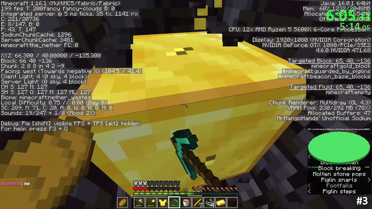 minecraft 1.16.1 any% random seed glitchless 