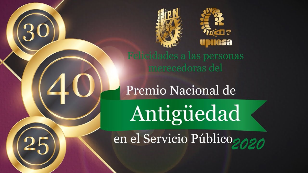 Medalla del Premio Nacional de Antigüedad en el Servicio Público 2020