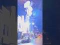 Sudden Blaze: Surveillance Camera Captures Electrical Pole Erupting in Flames