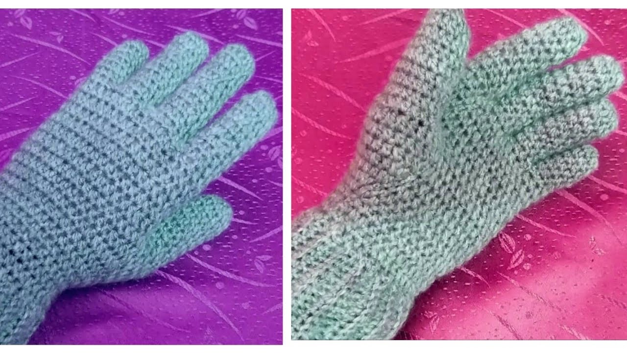 كروشيه جوانتي/قفازات/كفوف/ بالأصابع لكل المقاسات بطريقة سهلة  crochet gloves with fingers