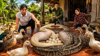 72 Hours of Terror: Giant Python Invades Muscovy Duck Farm | Girl and Farmer Face Deadly Danger!