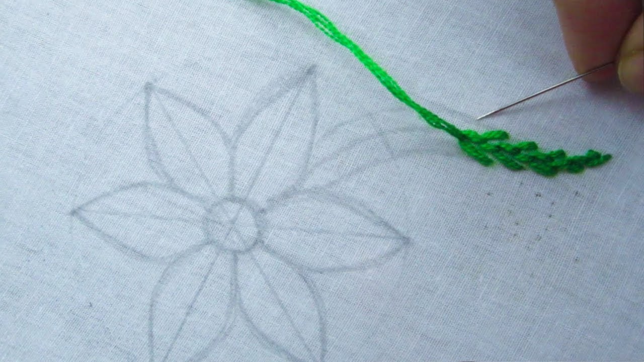 Hand Embroidery, Beautiful Flower Embroidery Design, Flower Stitch