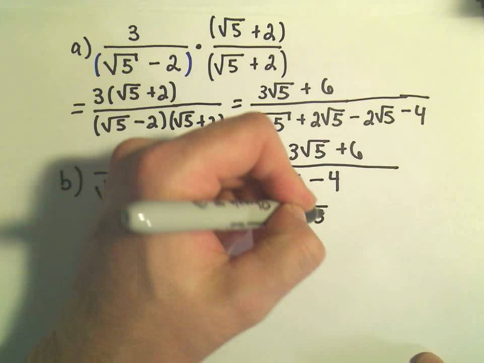 Rationalizing The Denominator Example 1 Youtube