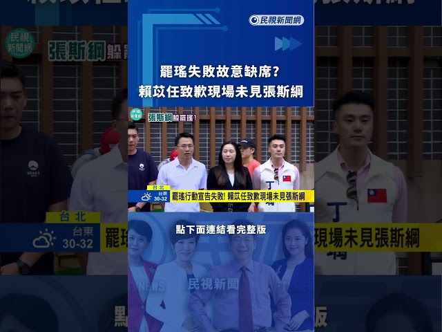 罷瑤失敗故意缺席？賴苡任致歉現場未見張斯綱｜民視新聞｜