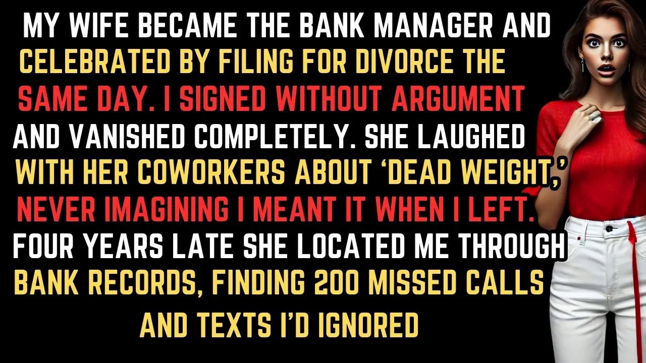 My wife became a Bank Manager and celebrated by filing for divorce the same day  Four years late