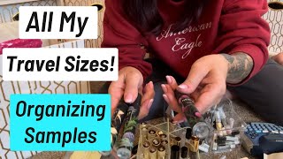 GOING THROUGH MY TRAVEL SIZE PERFUMES! SAMPLE ORGANIZING! #organizing #perfumecollection