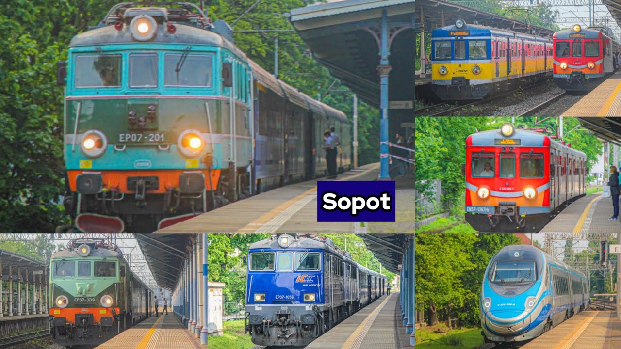 Pociągi na Stacji PKP Sopot TLK, SKM, IC, EIP, PR, CARGO