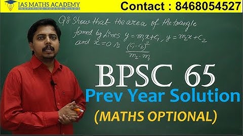 BPSC Mathematics Optional | PYQ solutions (65) 2D Geometry | By: Keshaw Sir .
