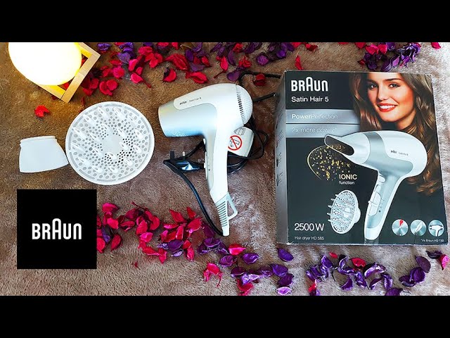 Braun Satin Hair 3 PowerPerfection Hair Dryer HD385 – Powerful, fast drying  with ionic technology - YouTube