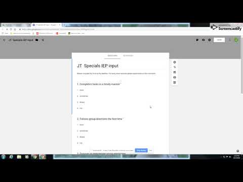Google Forms Specials IEP input