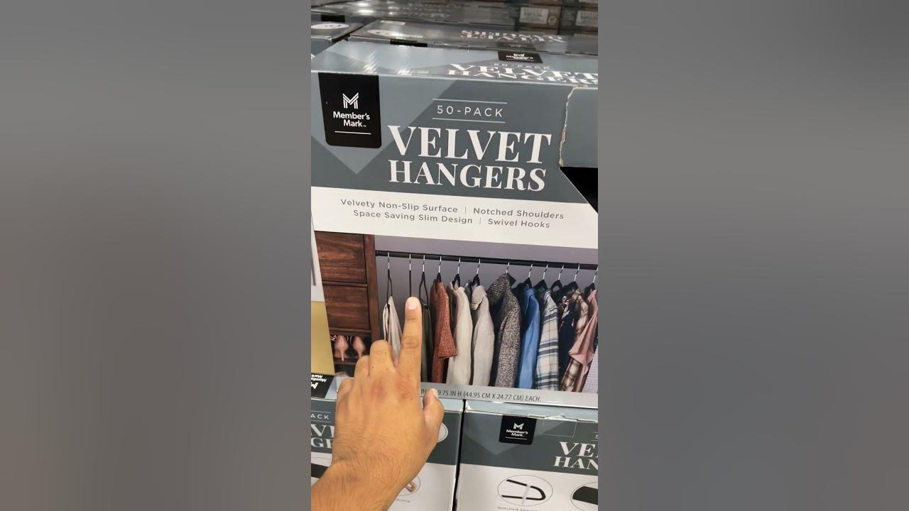 Member's Mark 50 Pack Elite Quality Velvet Hangers - Black