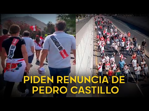 Así se desarrolla marcha en rechazo a Pedro Castillo en Lima