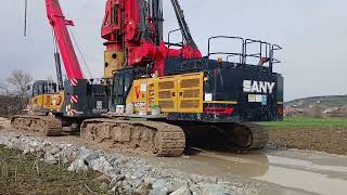 Sany Sr400M Foraj Makinası Ve Sany Paletli Mobil Vinç Genel Görünüm