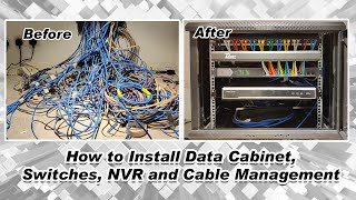 Instalace datového rozvaděče, přepínačů, NVR, krimpování CAT6 a správy kabelů