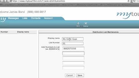 Creating a Broadcast Message Distribution List | MyTouchfon