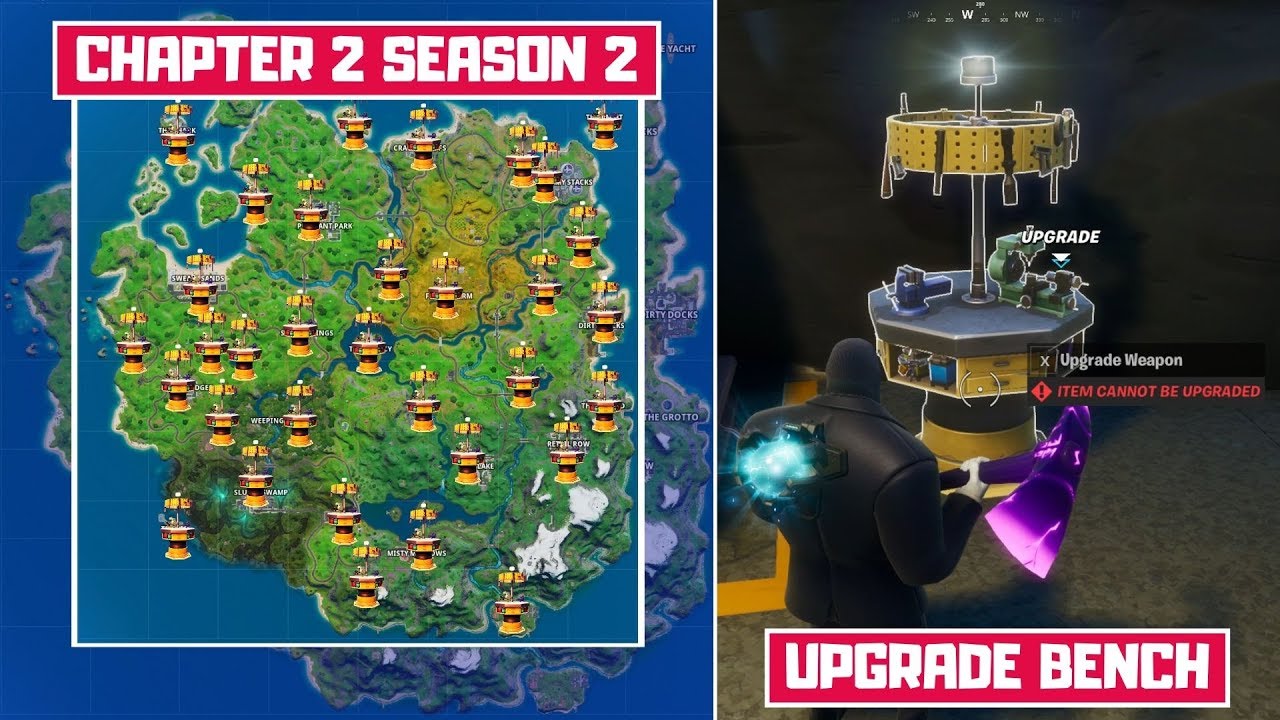 All Upgrade Bench Locations Use Upgrade Bench To Sidegrade A Weapon Fortnite Chapter 2 Season 2 Youtube