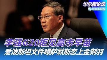 李强G20拒见高市早苗；永居要等20年，英国大幅收紧移民签证；萨默斯恋上金刻羽！川普对爱泼斯坦文件态度大反转｜华尔街论坛