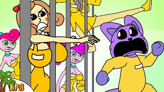 CATNAP in PRISON with Miss Delight, Mommy Long Legs Sisters and other girls (cartoon animation)