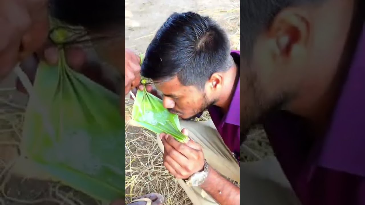 making of leaf cup with palmyra leaf to drink Toddy #shorts #villagelife #alcohol #toddy #leaves