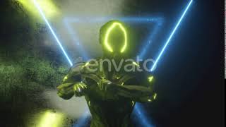 Dancing Alien Robot on a Metal Neon Background | Motion Graphics - Envato elements