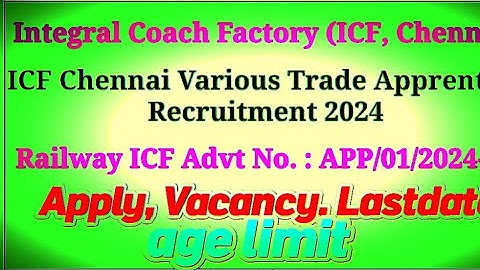 Railway ICF Apprentice Online Form 2024 #icf #railway_vacancy #railwayexam #icf_vacancy